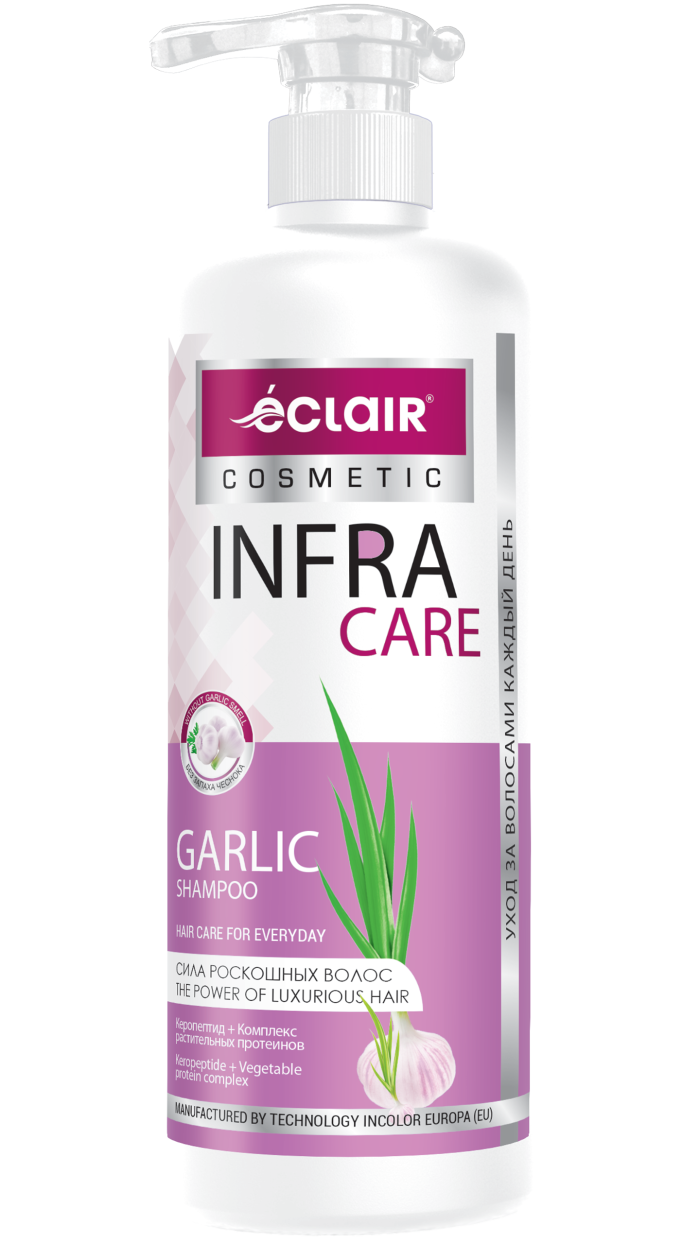 Шампунь Eclair "Infra" c экстрактом чеснока, для жёстких и поврежденных волос, 900мл