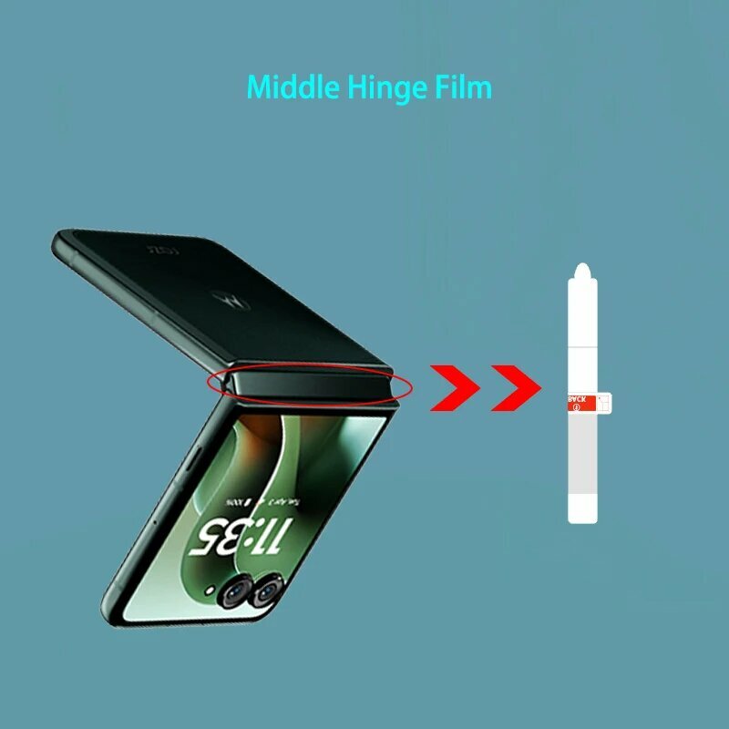 Защитная гидрогелевая боковая пленка для среднего шарнира для Motorola Razr 60 50 3set, Razr 60