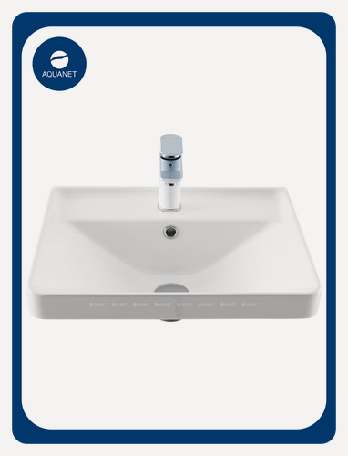 Изображение товара Раковина для ванной накладная Aquanet Ирис-Т 50 см, белая, прямоугольная, с толстым краем
