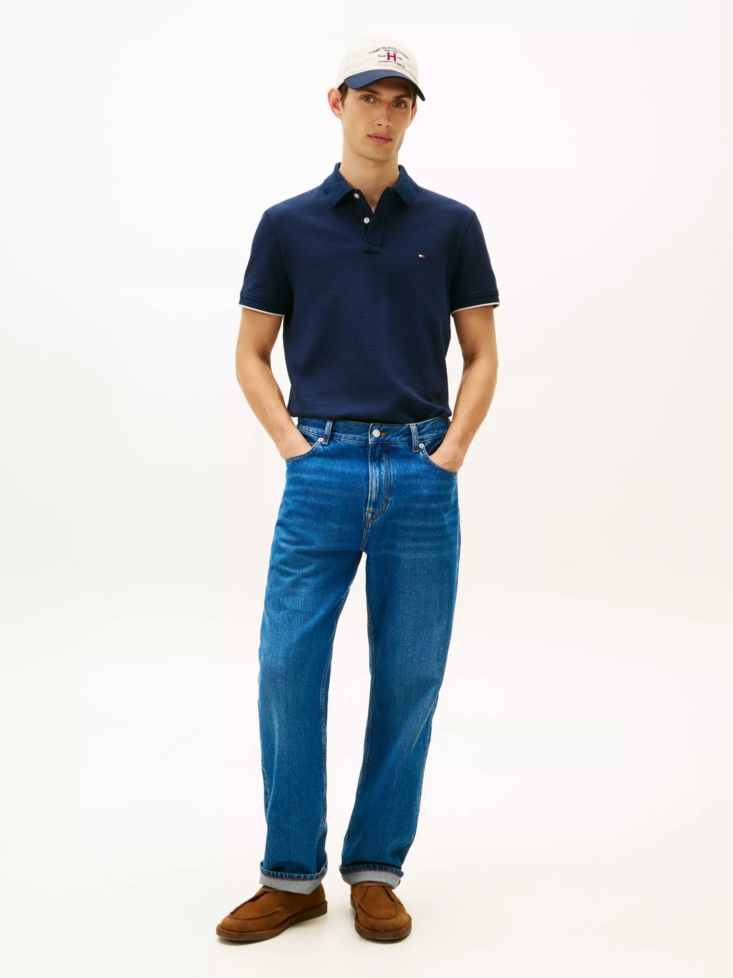 Поло TOMMY HILFIGER, размер M, синий — фото 1