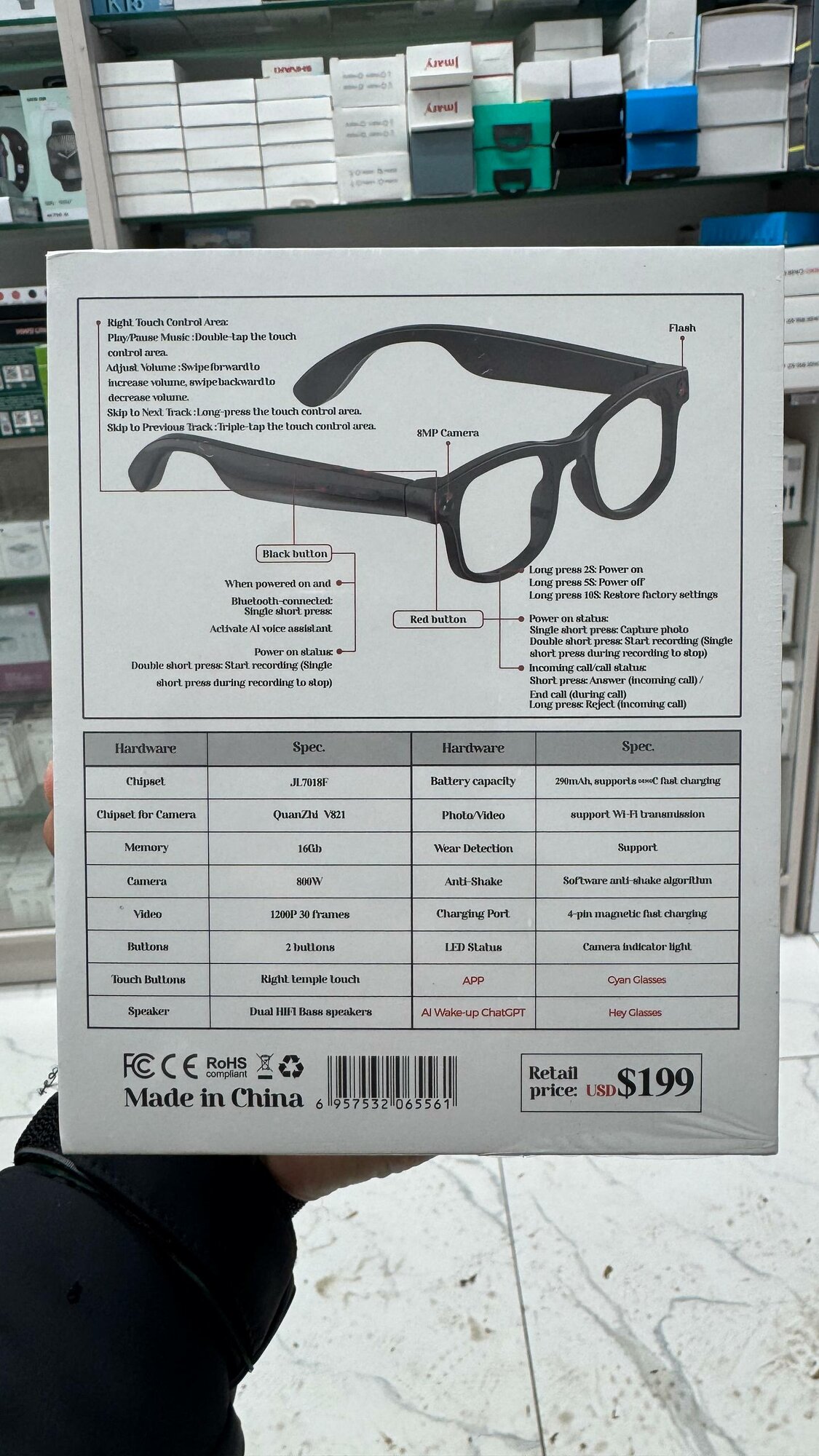 AI SMART GLASSES AIMB-G1 — Умные очки с камерой и наушниками