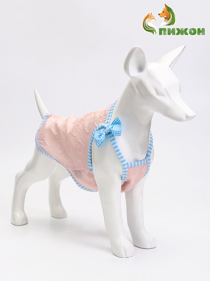 Майка для животных «Облачко», размер L, ДС 35 см, ОГ 45 см, ОШ 33 см, розовая