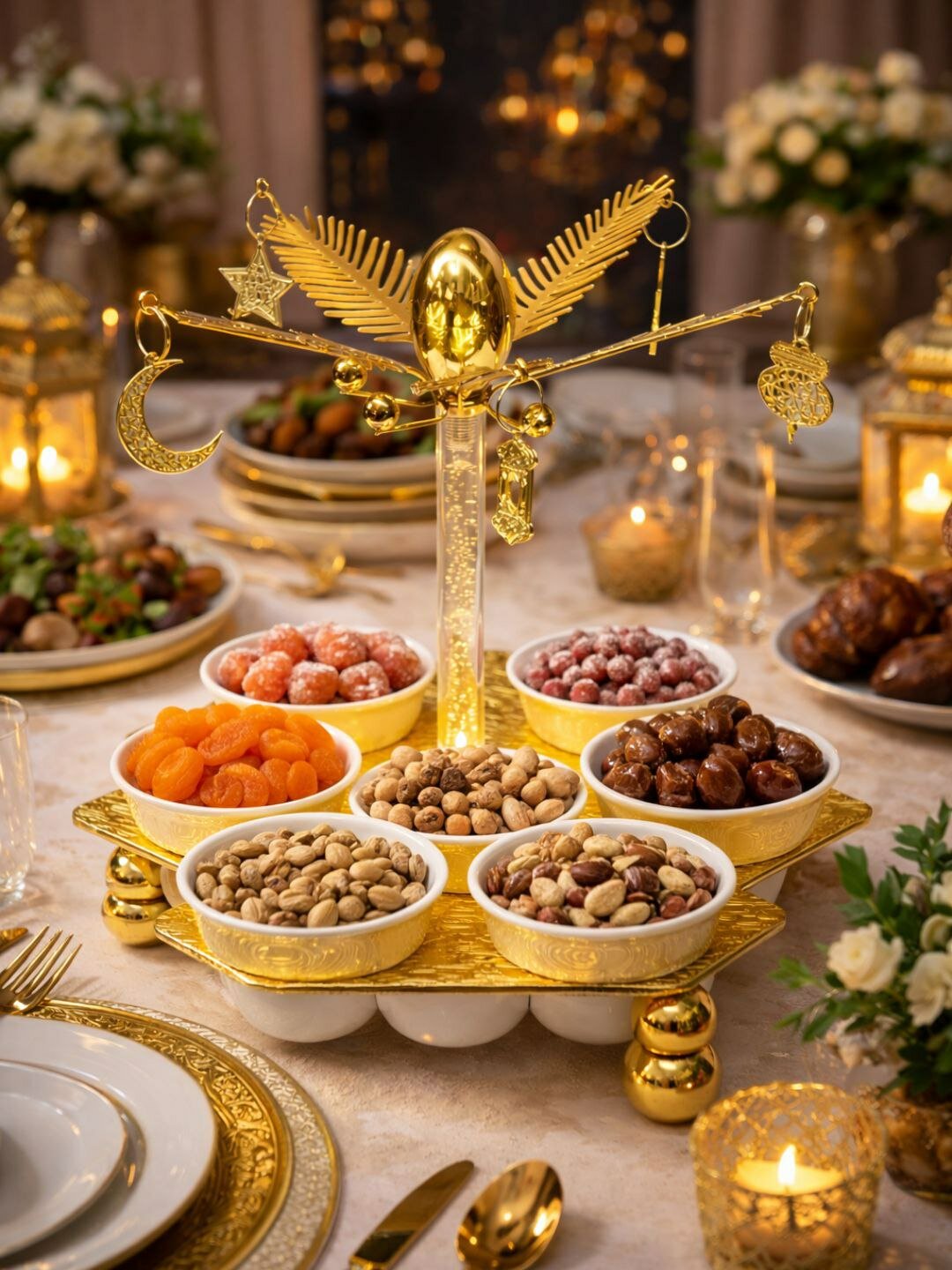 Набор для ифтара "Рамадан", ХДФ, золотой акрил, стильный, для подарка — фото 1