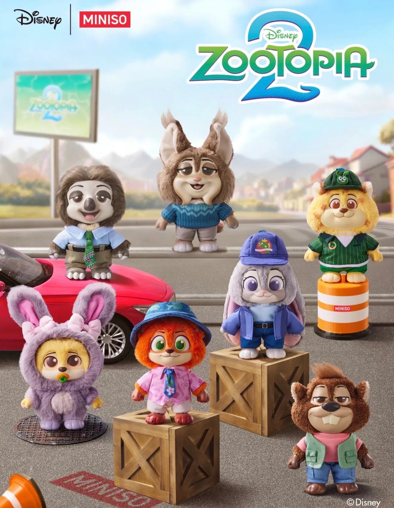 MINISO - Zootopia 2 Daily Life Vinyl Plush Pendant Mystery — коллекционная мягкая фигурка-брелок из мультфильма