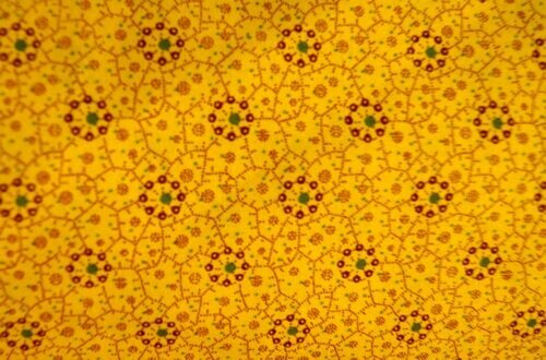 Ткань с мелким принтом 1231- 4 "цветок", 50*70см (100%п/э), цв. желтый