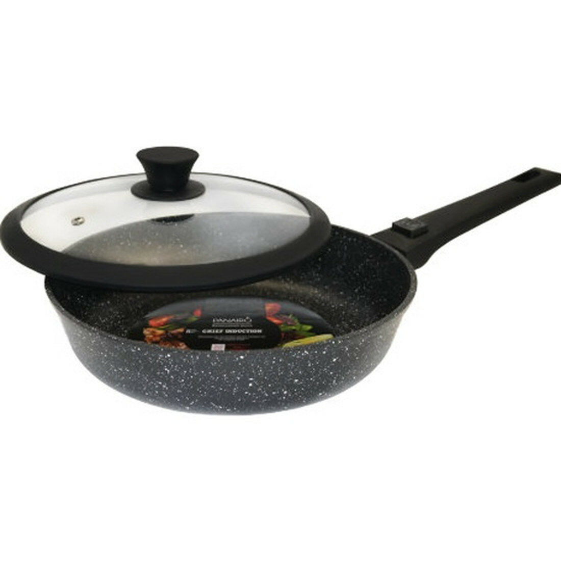 Сковорода глубокая Panairo  Chief induction  c крышкой и съемной ручкой  24 см