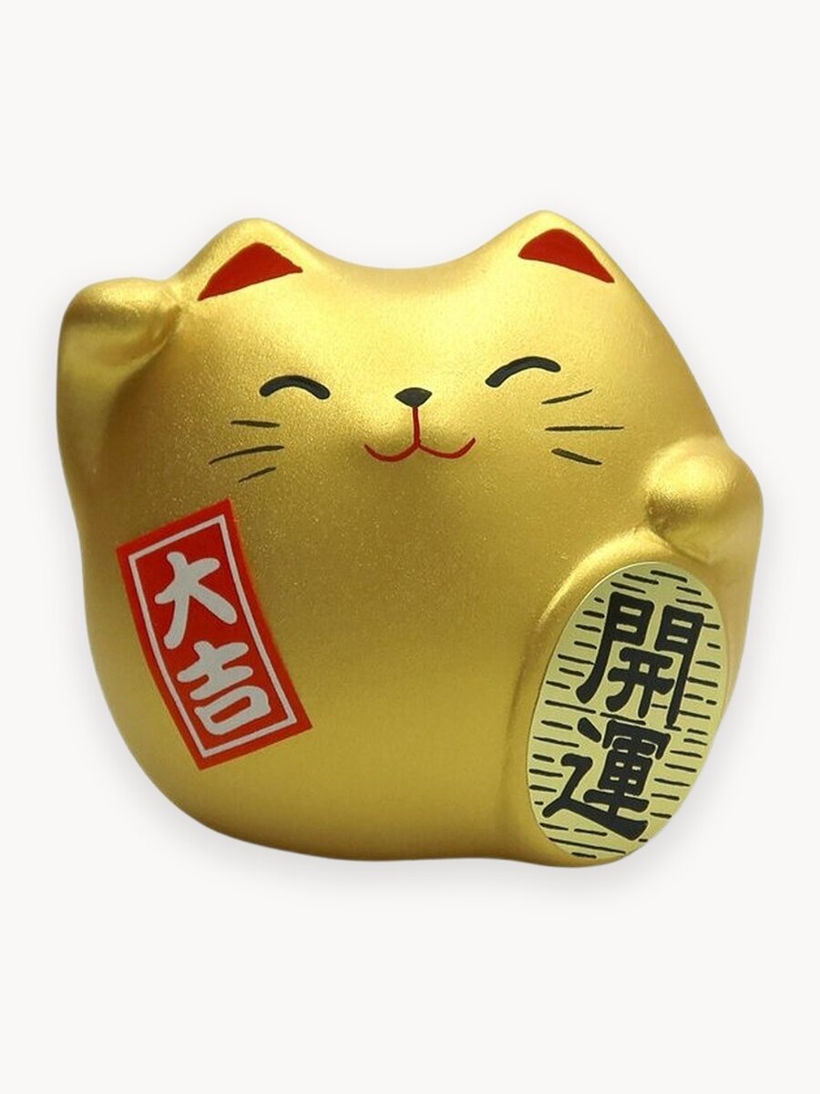 Сувенир Манэки Кот 5 см, ручная работа, золотой (made in Japan)