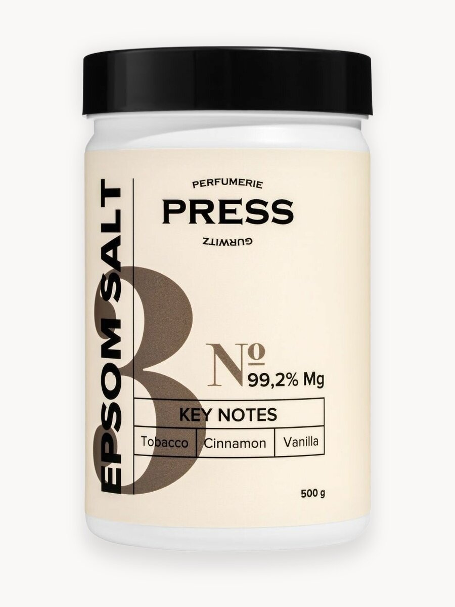 Английская соль PRESS GURWITZ PERFUMERIE с магнием с ароматом № 3, ноты табака, корицы и ванили
