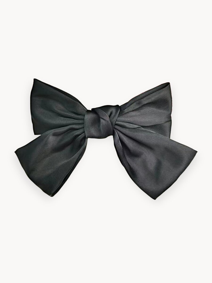 Заколка для волос, автомат, с бантом, 17 сантиметров, цвет черный