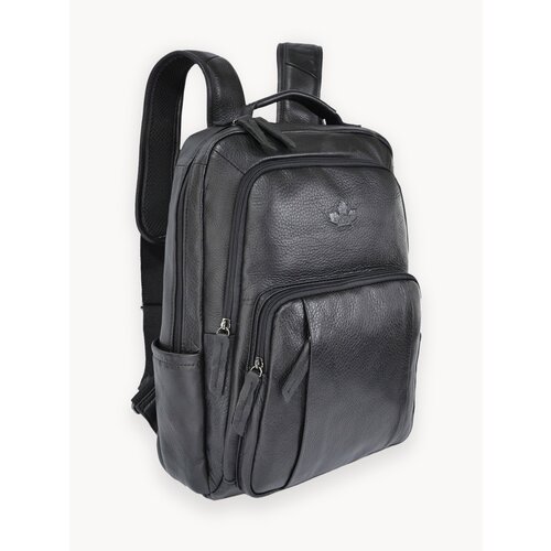 Черный Городской Кожаный Рюкзак Под Ноутбук