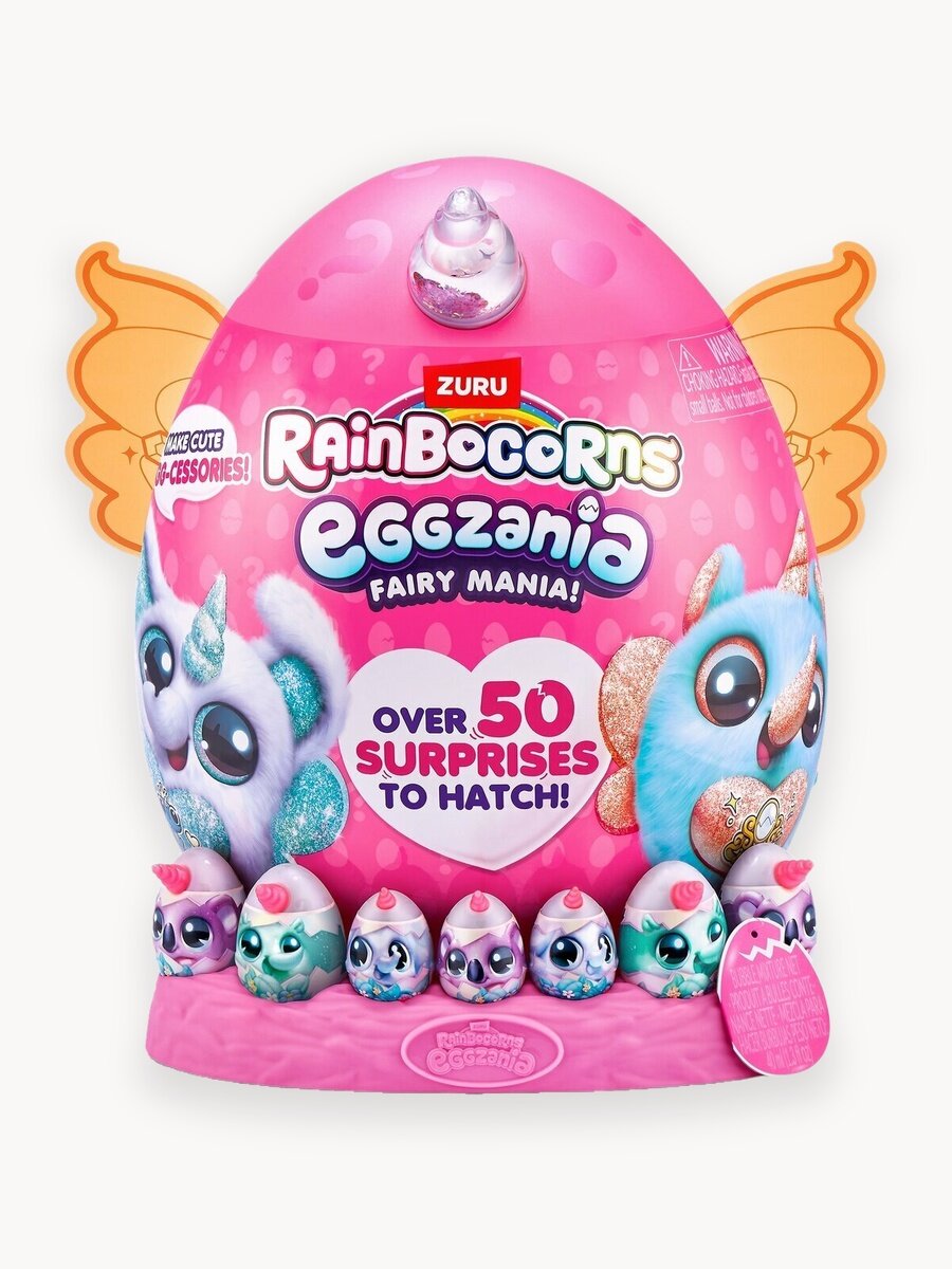 Игровой набор ZURU для детей от 3-х лет S001-RAINBOCORN - EGGZANIA FAIRY MANIA - SERIES 1 - PLUSH SOFT LARGE