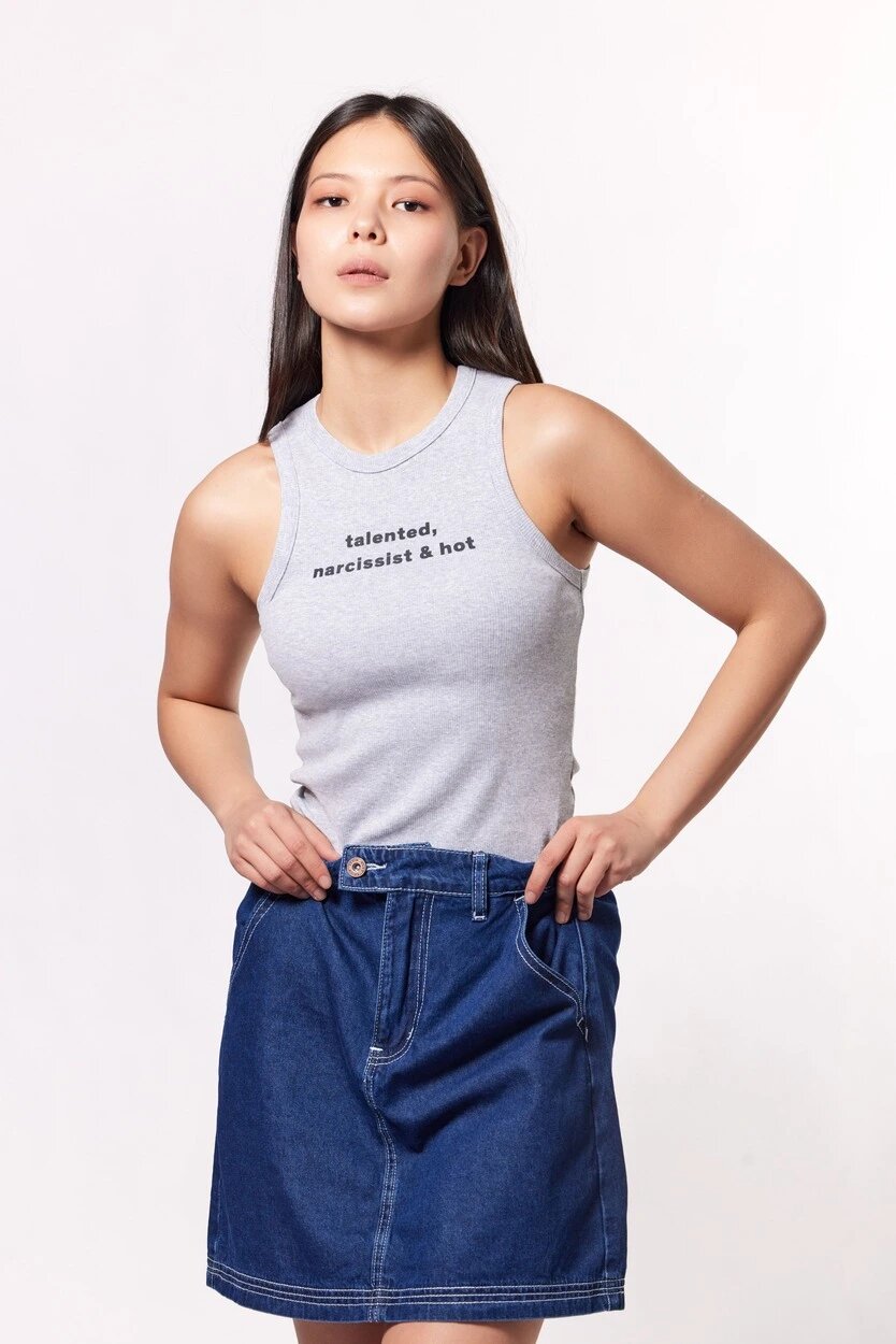 Топ Selfie, размер M, серый — фото 1