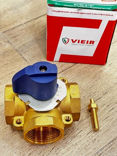 Изображение товара Смесительный клапан ViEiR VR178, трехходовой, латунь, Ду 32, муфтовое присоединение ВР