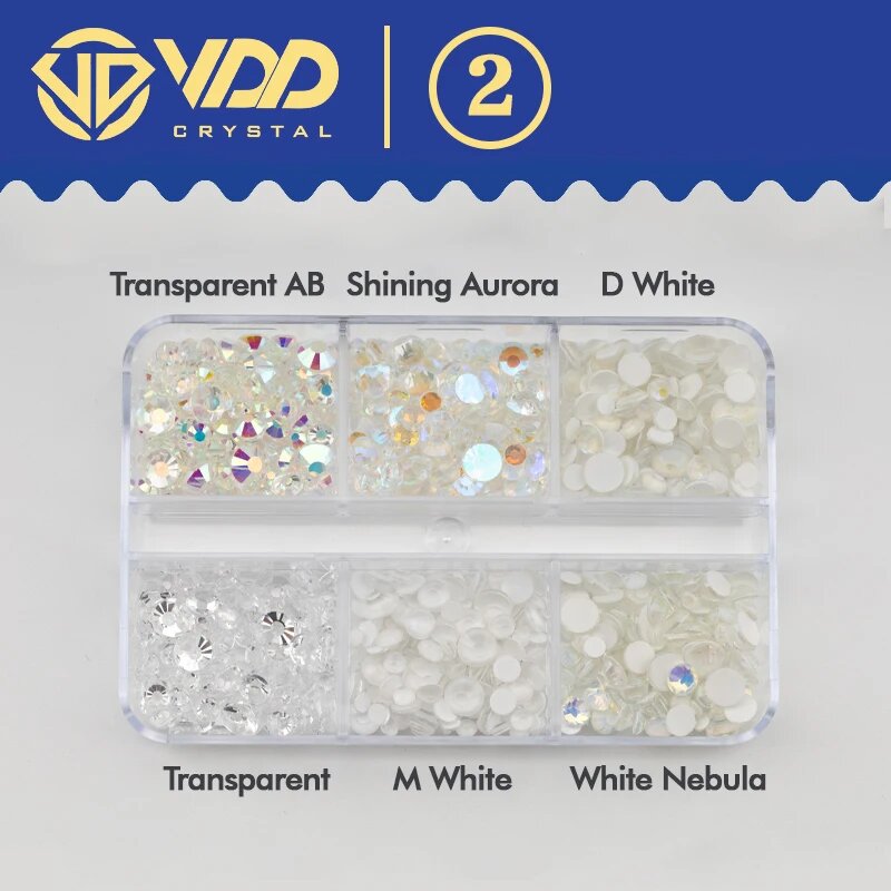Стразы VDD Белый DC-02 SS6-SS20 для декорирования