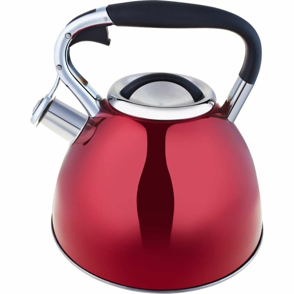 Чайник appetite нержавеющая сталь 3 л со свистком красный LKD-4030R