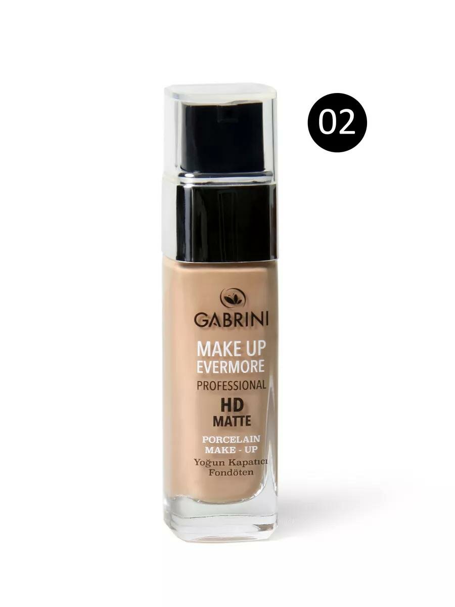 Матирующий оригинальный тональный крем Gabrini HD Matte Make Up Evermore foundation, 30 мл. N 02 — фото 1