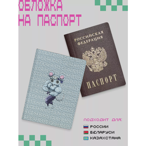 фото Обложка для паспорта zekeks, белый, голубой, серый