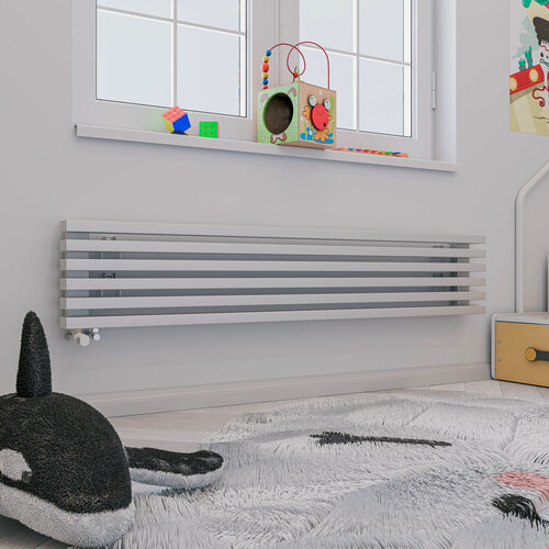 Изображение товара Горизонтальный дизайн радиатор отопления Warm Design OMEGA, белый (6 секций, 1500х280мм)