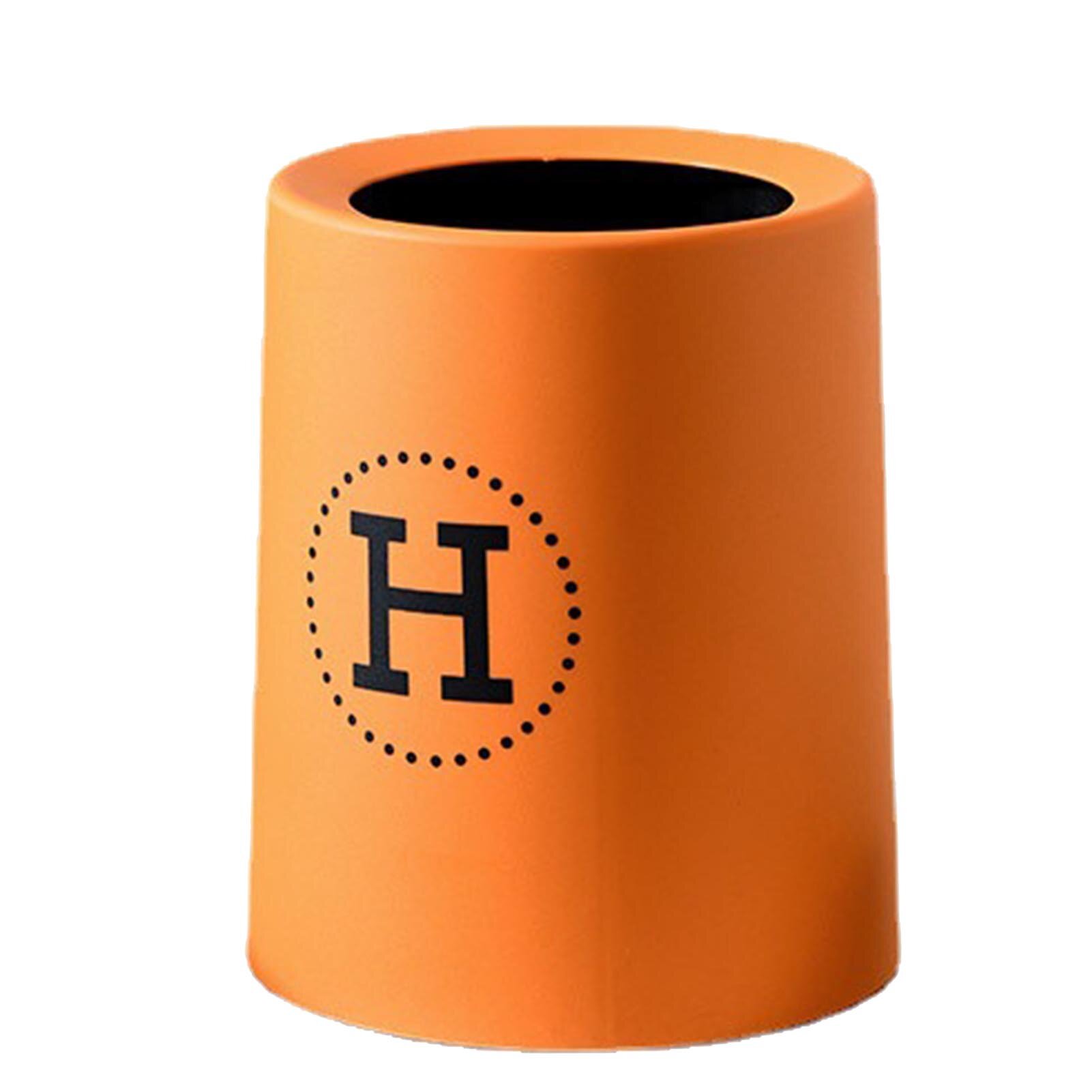 Открытый верхний бак для мусора пластика с двойным слоем толстые мини -мусорные баки для спальни Office Orange 9L