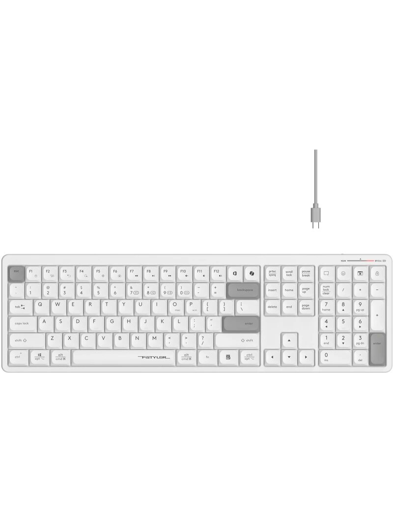 Клавиатура A4Tech Fstyler FBX55C, русские и английские буквы, белый (fbx55c) — фото 1