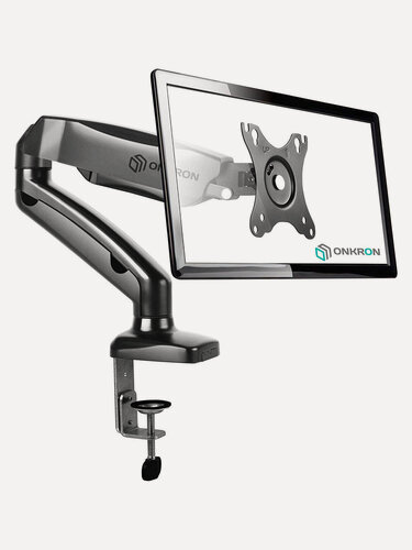 Изображение товара Кронштейн для монитора Onkron G80, настольный, поворот и наклон верт. перемещ, черный
