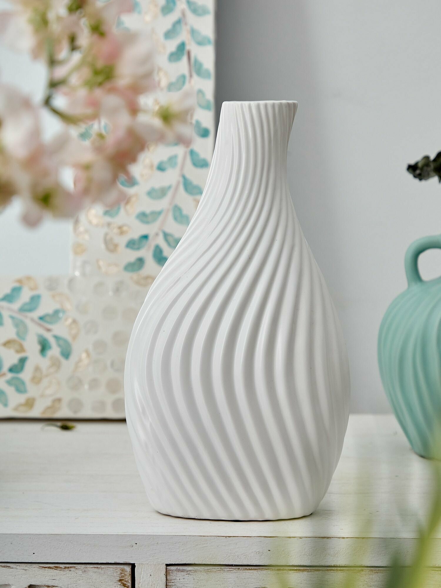 74-043 Ваза интерьерная, настольная, керамика 15х7х28см, Glasar