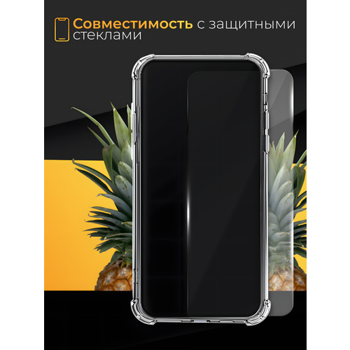 фото Противоударный силиконовый чехол для телефона realme 8 и 8 pro / ударопрочный чехол для смартфона реалми 8 и 8 про с защитой углов / прозрачный puloka