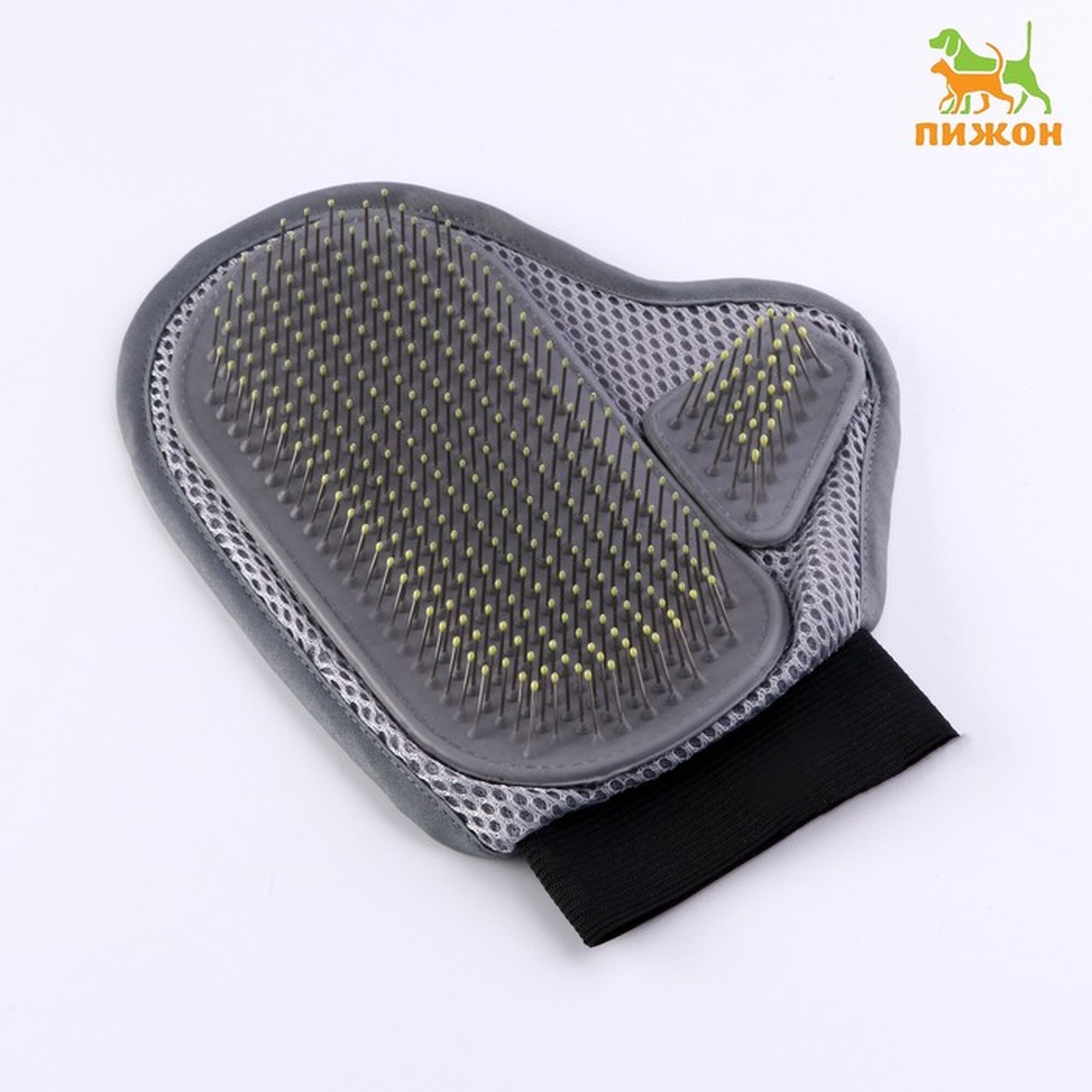 Расческа-рукавица Пижон, для кошек и собак, с металлическими зубьями