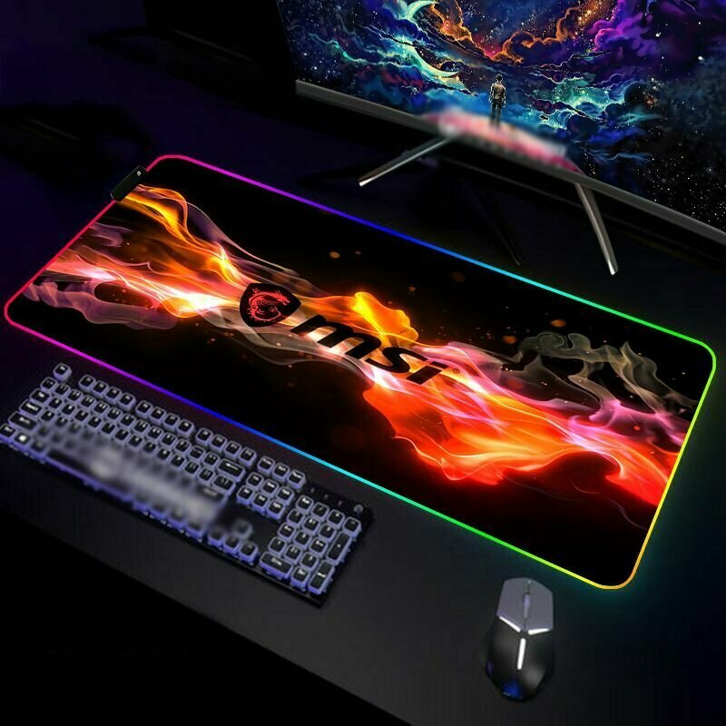 Игровой коврик для мыши Msi с подсветкой 90x40 игровой стол Rgb аксессуары Xxl