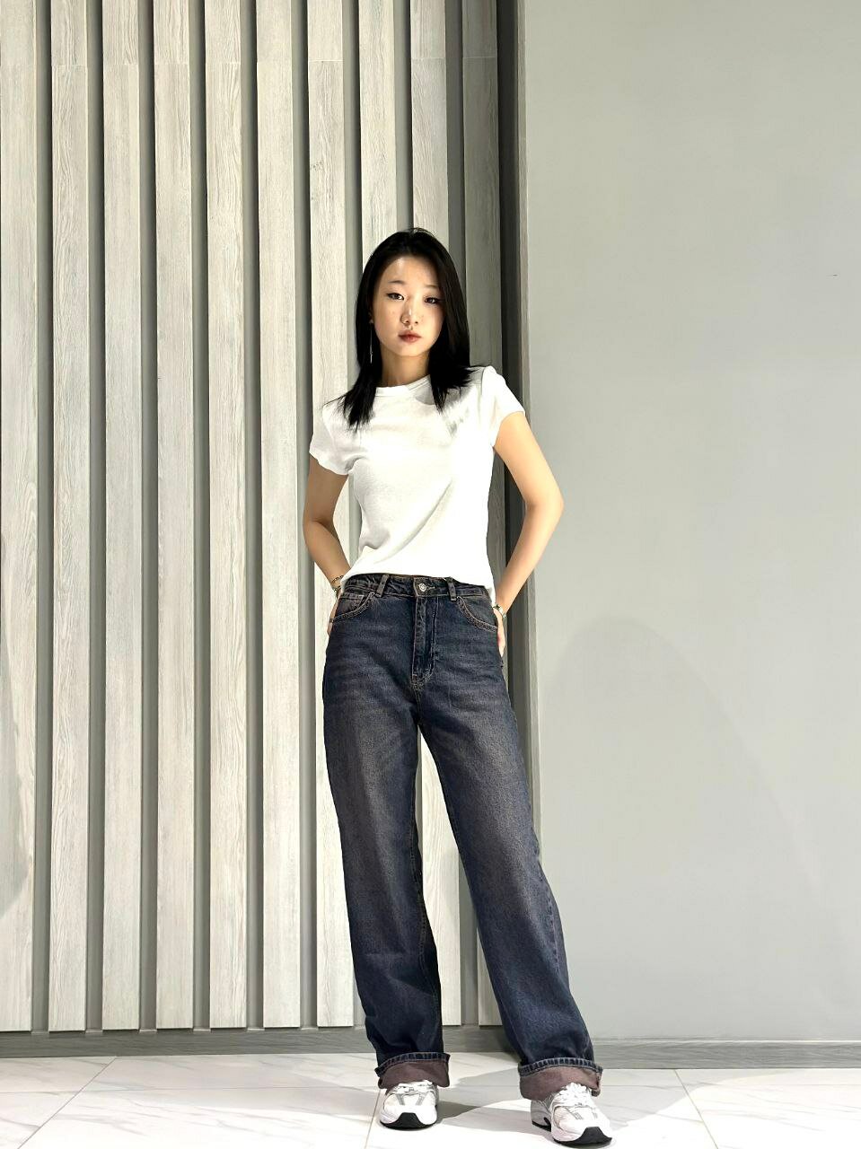 Джинсы it's basic синий, размер M, синий — фото 1