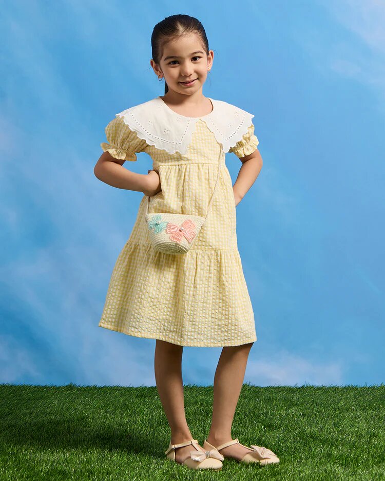 Платье REDTAG, размер 7-8 лет, Желтый