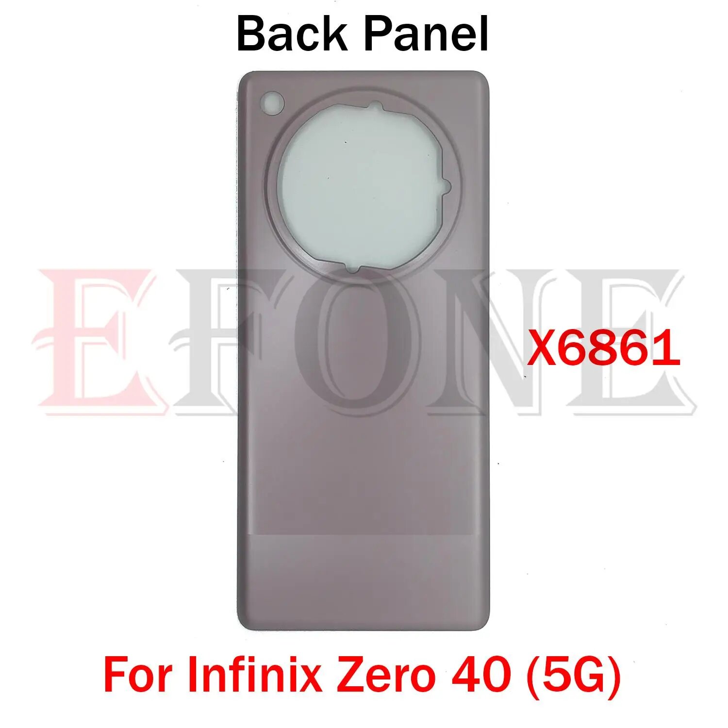 Стеклянный материал для Infinix Zero 40 5G X6861, задняя батарейная стеклянная крышка, задняя панель, дверной корпус, запасные части, Black No Lens — фото 1