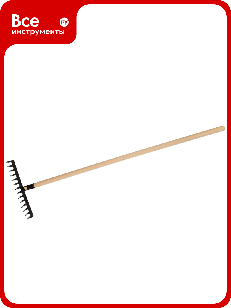 Прямые грабли СИБРТЕХ 14 зубьев 360 мм с черенком Россия 61742