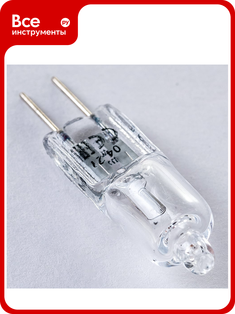 Галогенная лампа акцент JC 12В 20W G4 капсульная прозрачная 4606400204183