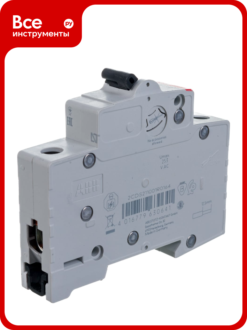 Автоматический однополюсный выключатель ABB 16A С SH201 6.0кА 2CDS211001R0164