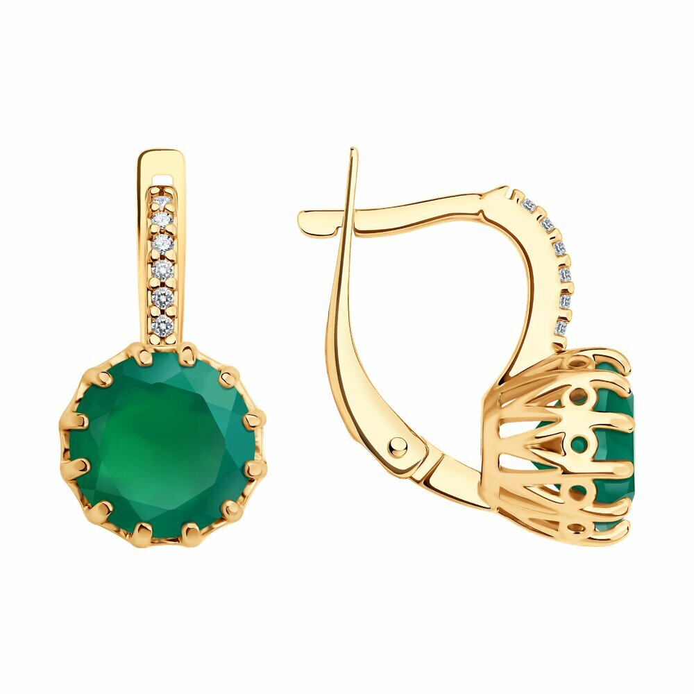 Серьги SOKOLOV, серебро, 925 проба, золочение