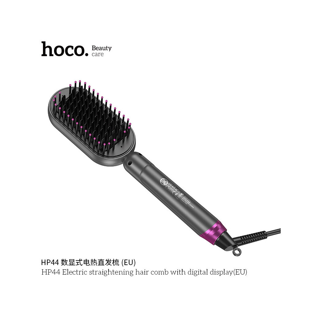 Hoco Расческа выпрямитель электрическая для укладки волос Hoco HP44 rose red