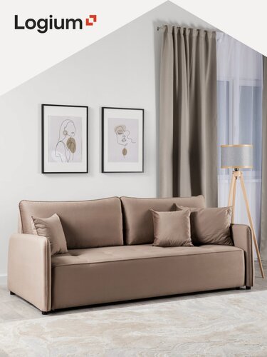 Изображение товара Диван раскладной Ричард Арт. ТД 792 Storm 014 (коричневый), с ящиком, для хранения