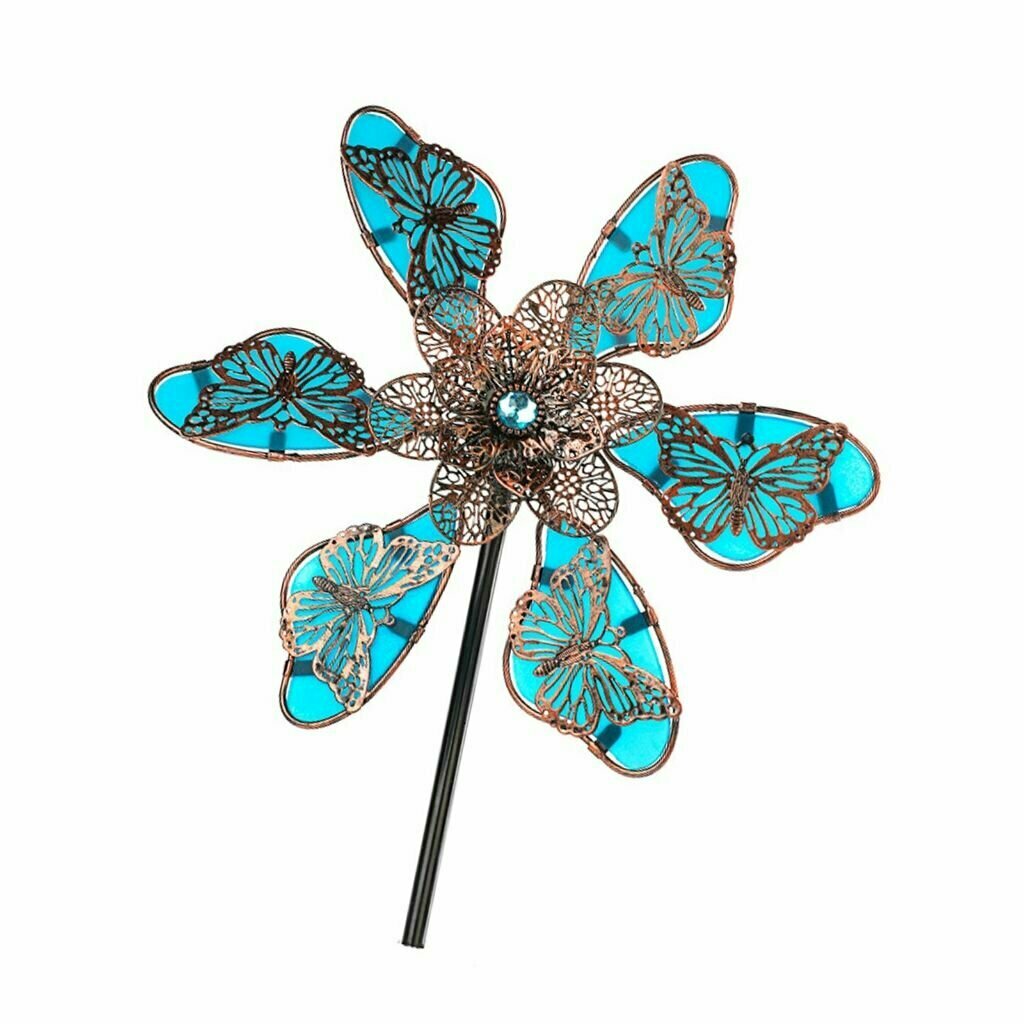 Светящаяся бабочка наружное украшение ветряной мельницы из кованого железа-Светящаяся бабочка Синий цветок