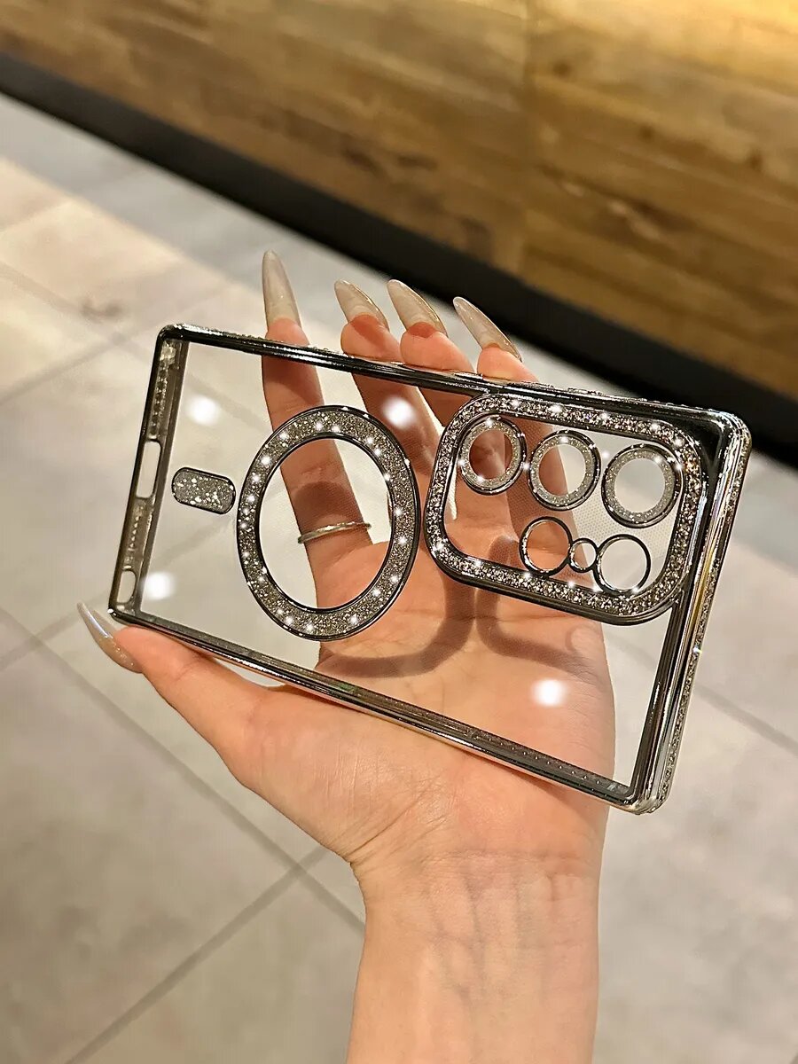Чехол на Samsung Galaxy S25 Ultra MagSafe со стразами