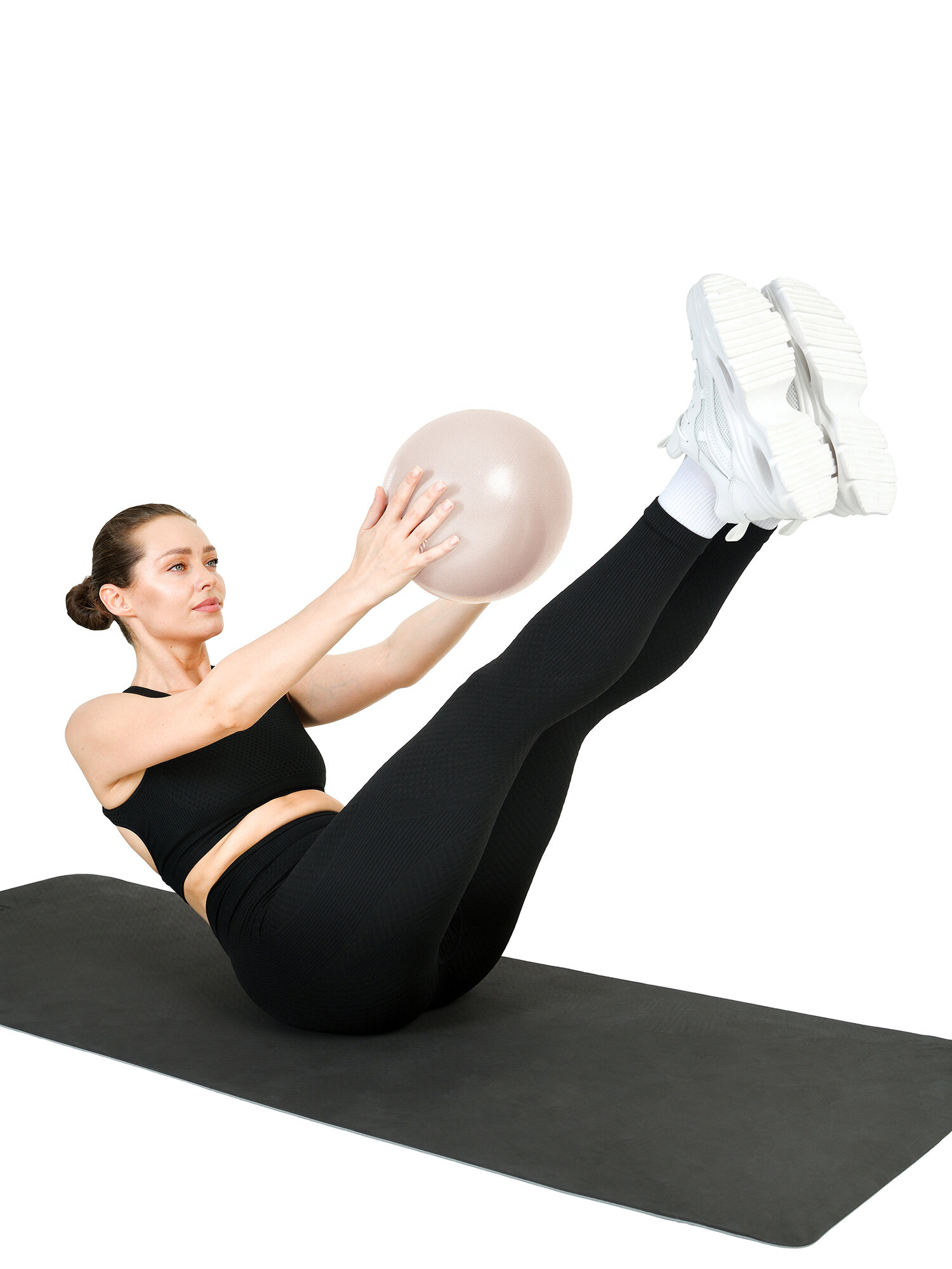 Мяч для пилатеса Kama, гимнастический, диаметр 25 см, бежевый — фото 1