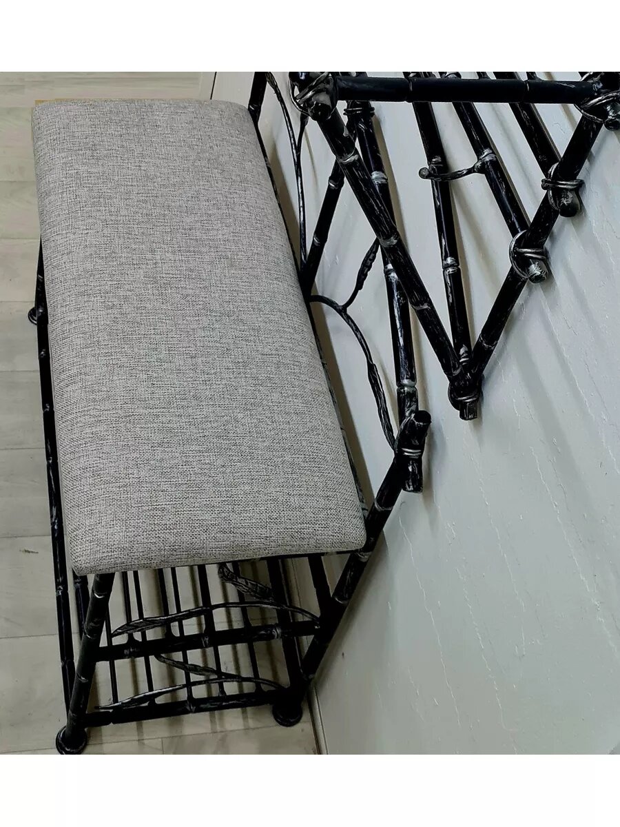 Комплект мебели для прихожей, "Кованый бамбук", ручная работа, цвет серый — фото 1