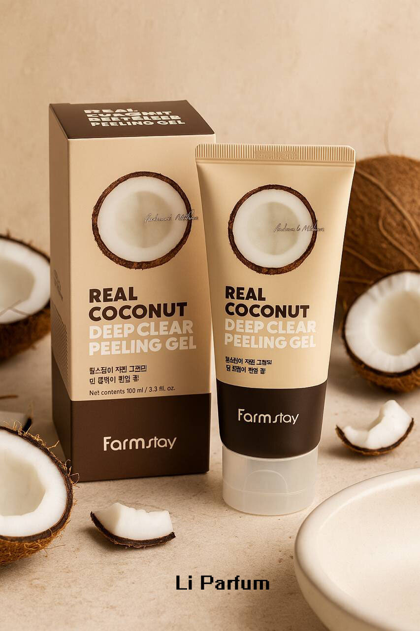 Пилинг-гель FarmStay Real Coconut, с экстрактом кокоса, мягкий, для всех типов кожи