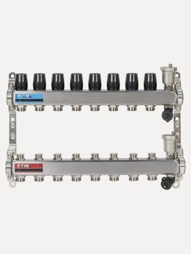 Изображение товара Коллектор 8 контуров для отопления, TIM, KBS5008