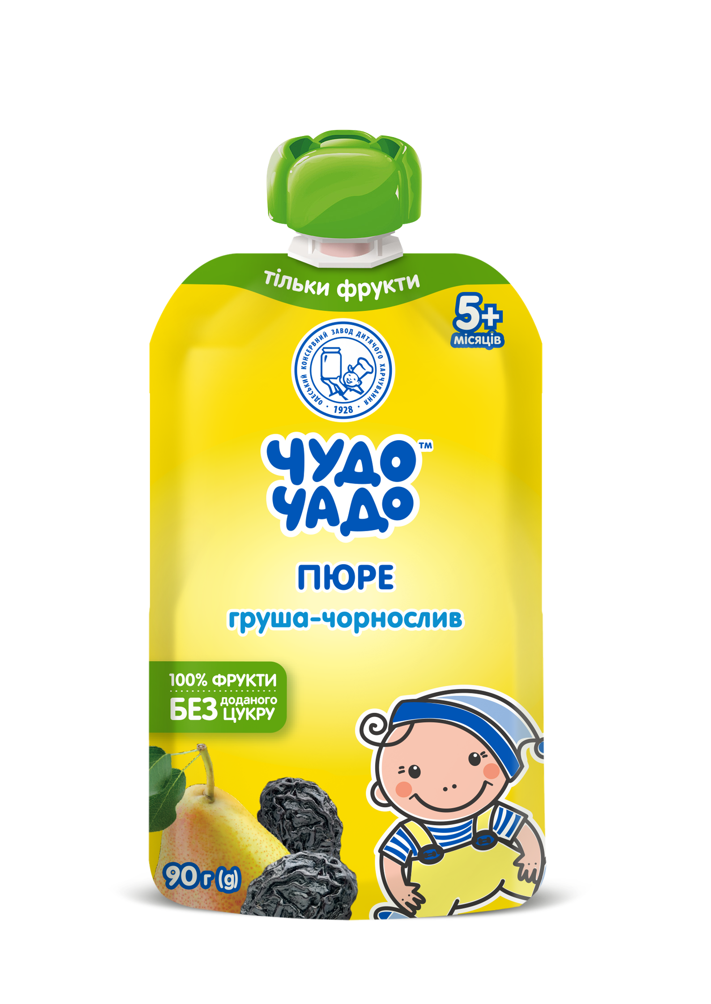 Фруктовое пюре «Чудо-Чадо» из груш и чернослив без сахара, для детей с 5 месяцев, 90 г
