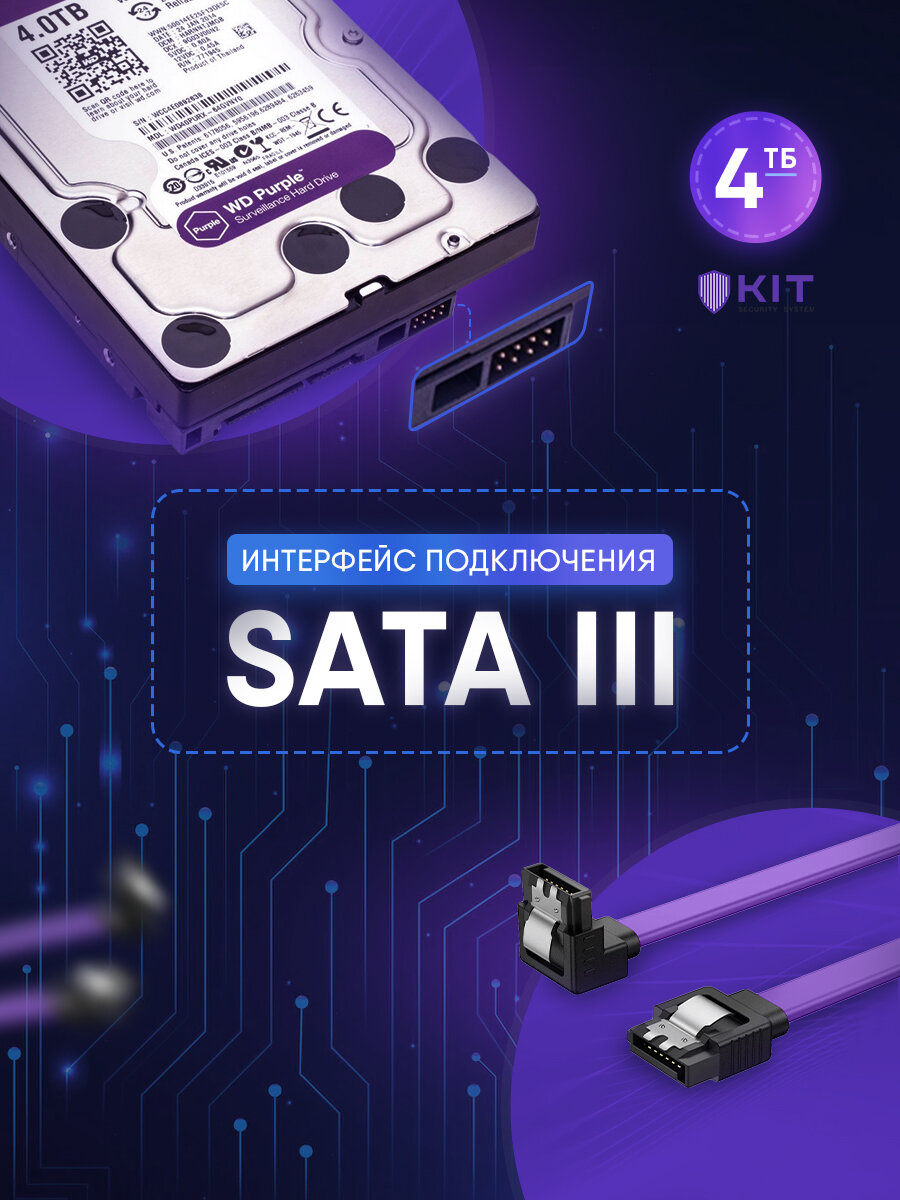 Жесткий диск Western Digital Purple DS42HKVS 4TB, 3,5", SATA 6 Gb/s — фото 1