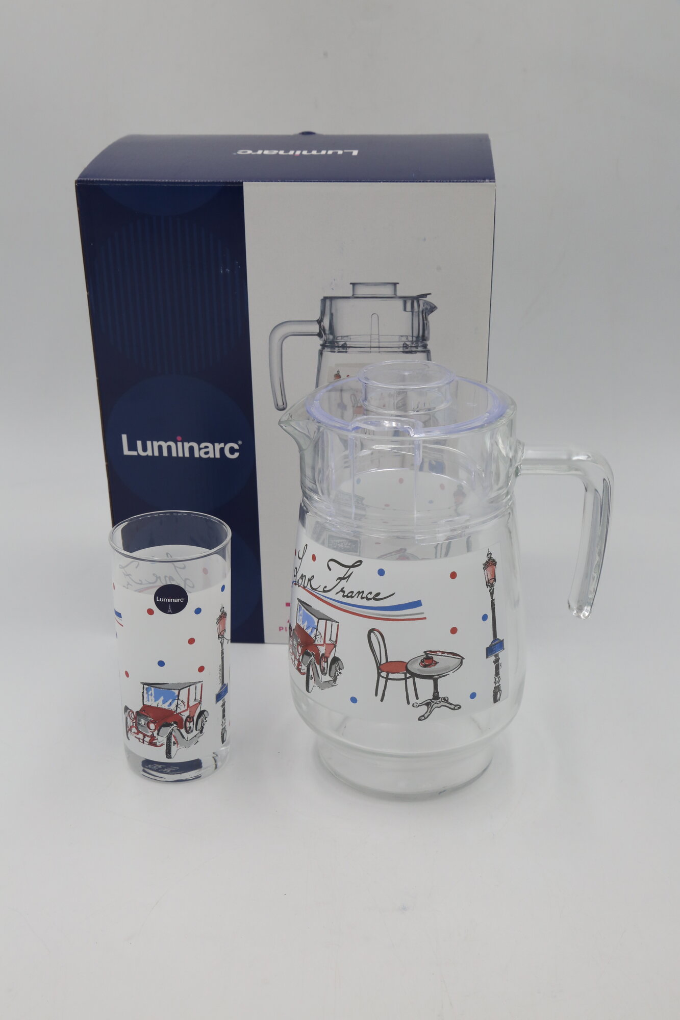 Набор для напитков LUMINARC "LOVE FRANCE BLUE AMST+TIVO" Q5627 7пр 1х3