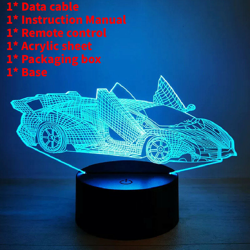 Transformers optimus prime lamborghini themed led night light with projection and remote control for gift and decor