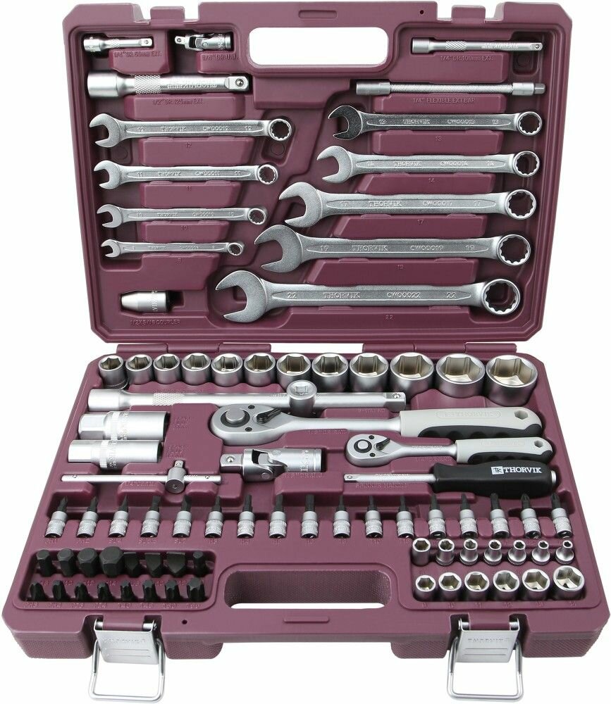 Набор инструмента универсальный 1/4", 1/2"DR, 82 предмета Thorvik TS082 — фото 1
