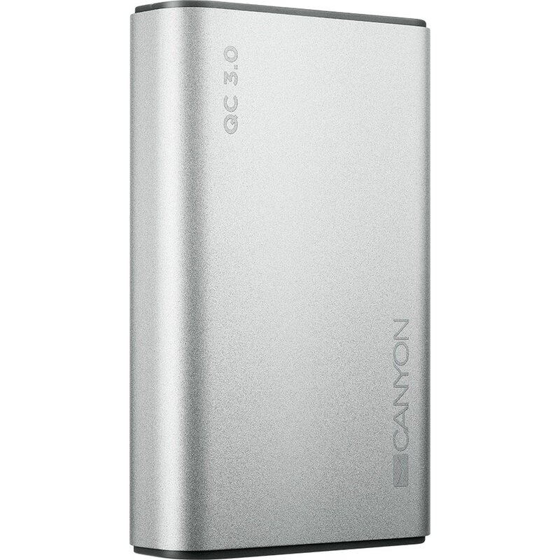 Внешний аккумулятор 10000 mAh Li-Pol 2xUSB QC 3.0 Canyon CND-TPBQC10S
